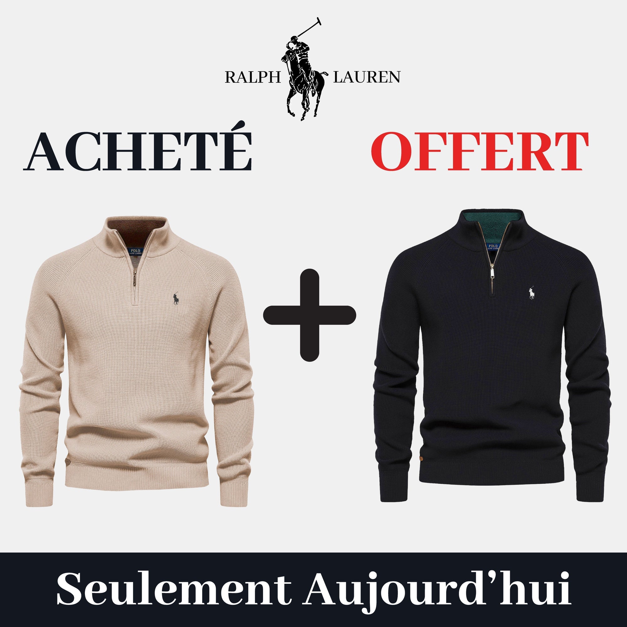 RL 1+1 Zip Neck Sweater (CLEARANCE)