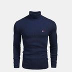 TH Turtleneck Cable-Knit Wool Sweater