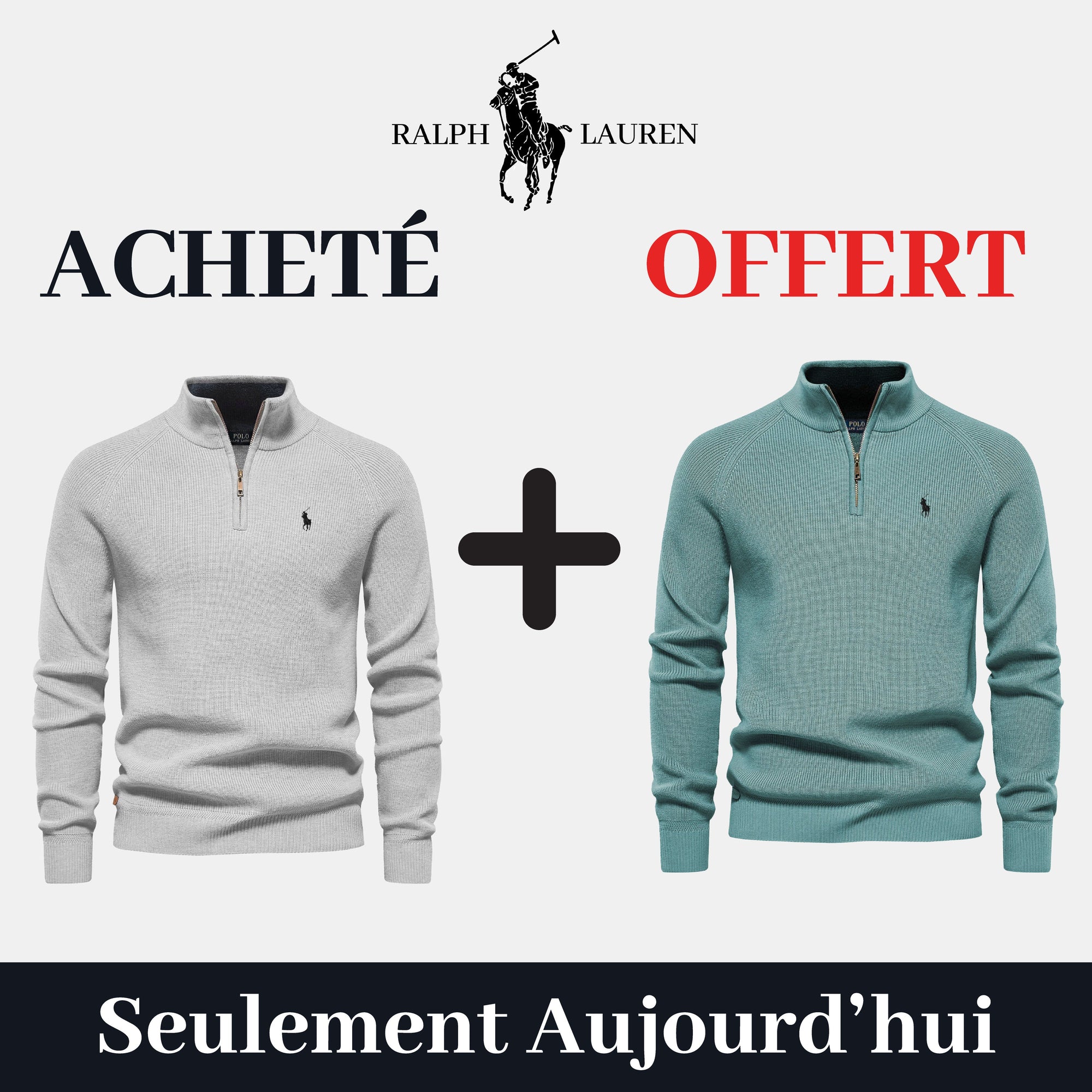 RL 1+1 Zip Neck Sweater (CLEARANCE)