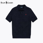 RL Cable-Knit Cotton Polo-Collar Sweater