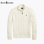 RL Chunky Cable-Knit Cotton Quarter-Zip Sweater