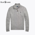 RL Chunky Cable-Knit Cotton Quarter-Zip Sweater