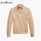 RL Mesh-Knit Cotton Quarter-Zip Sweater
