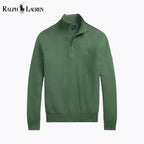 RL Mesh-Knit Cotton Quarter-Zip Sweater