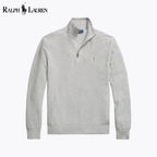 RL Mesh-Knit Cotton Quarter-Zip Sweater