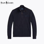 RL Mesh-Knit Cotton Quarter-Zip Sweater