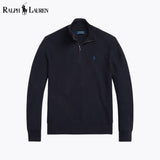 RL Mesh-Knit Cotton Quarter-Zip Sweater